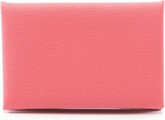 Herm&egrave;s Pink Rose Azalee Chevre Leather Coin Purse/Coin Case (Pre-Owned)