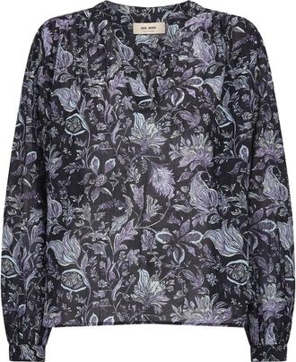 Mos Mosh Blouses & Shirts - Dames - Blouses - Blauw - L - Overhemden