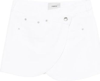 Coperni studded overlap mini skirt - White