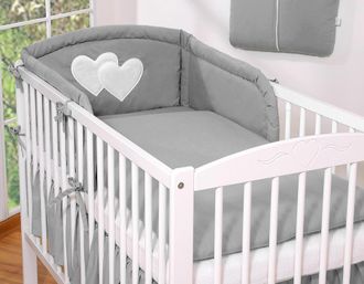 OEM Juego De Ropa De Cama De 3 Piezas 135x100 - Corazones Antracita