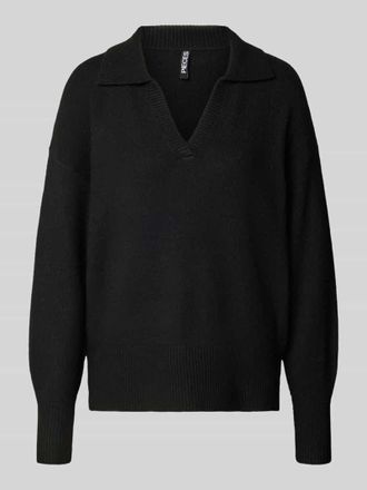 Pieces Regular Fit Strickpullover mit Wollanteil Modell MALOU in BLACK, Größe XS
