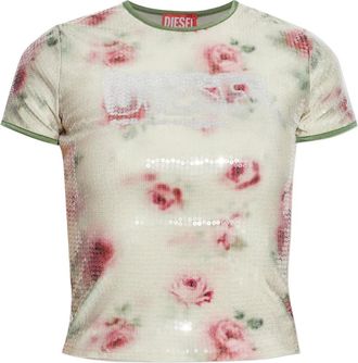 Diesel T-shirt T-Unkel a fiori - Toni neutri