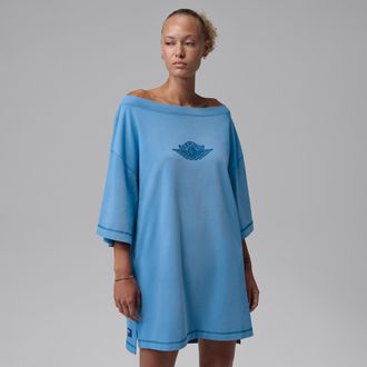 Nike Jordan Womens Jordan Flight T-Shirt Dress in Blue | IM6801-484