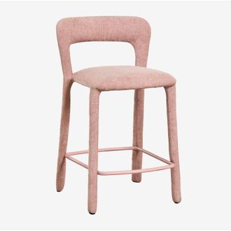 Sklum Pack De 2 Taburetes Altos Con Respaldo Tapizado Brusel Sklum