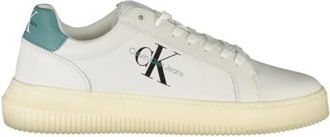 Calvin Klein Witte lage sneakers met veters - Heren - Sneakers - Wit - 46 EU - Polyester - Schoenen