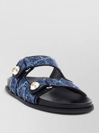 Jimmy Choo London fayence sandals double strap metal detail