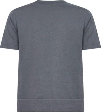Blanca Vita Womens Knit T-Shirt Grey Cotton Knitwear Sweater
