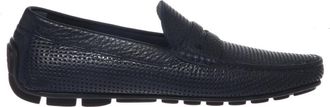 Baldinini Perforated Tumbled Leather Loafer - Heren - Loafers - Blauw - 40 EU - Leer - Schoenen