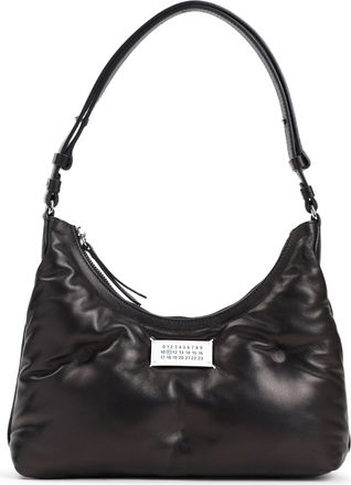 Maison Margiela Black Glam Slam Small Lamb Leather Hobo Bag-Donna
