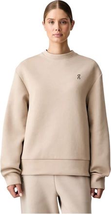 On Running Focus Tech Crew - Dames - Sportshirts - Beige - S - Katoen - Fitness