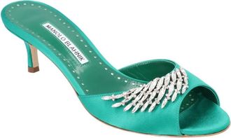Manolo Blahnik Slipper & Pantoletten - Lumada Fabio 050 Mule Green - Gr. 36 (EU) - in Grün - für Damen