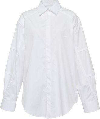Msgm White Oversized Logo Shirt