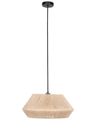Eglo Eglo Alderney 1 Light Dual - Pendant Or Ceiling Black Finish With Textile Thread Shade