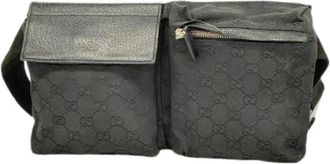 Gucci Vintage, unisex, Zwart, ONE Size, Pre-owned Canvas Heuptas