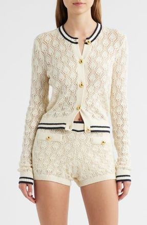 Frame Denim The Rookie Open Stitch Cardigan in Cream Multi at Nordstrom Rack, Size X-Large
