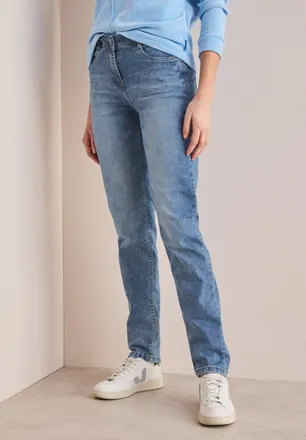 Cecil Slim-fit-Jeans CECIL Style Toronto, Damen, Gr. 32, L&auml;nge 28, blau (light blau), Denim/Jeans, Obermaterial: 69% Baumwolle, 29% Polyester, 2% Elasthan, 