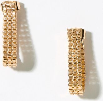 Simons Womens Metallic triple-row earrings