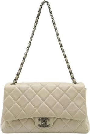 Chanel Pre-owned Matelasse Shoulder Bag - Dames - Vintage Schoudertas - Beige - ONE Size - Leer - Vintage