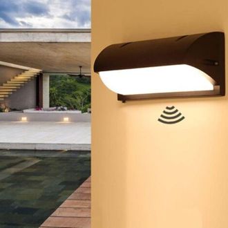 OEM Aplique De Pared Led De 18 W Con Sensor De Radar - Blanco C&aacute;lido 3000 K - Aluminio Ip65 Para Uso Exterior - Detecci&oacute;n De 120&deg; Y Activaci&oacute;n En 20 S