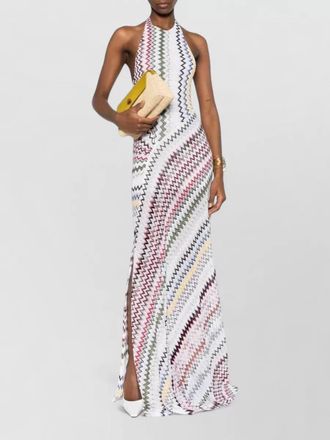 Missoni long halter dress open back side slit