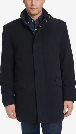 Cole Haan Mens Stand Collar Car Coat - Blue Size Medium