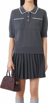 Suncoo Polka Polo Shirt Sweater In Carbon