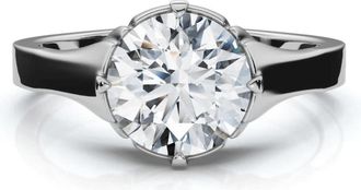 Pompeii3 Mens 1 1/2Ct Round Diamond Signet Ring 14k Gold or Platinum Lab Grown