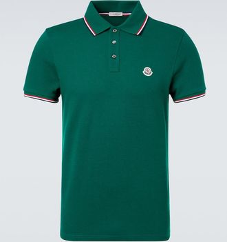 Moncler Logo cotton piqu&eacute; polo shirt