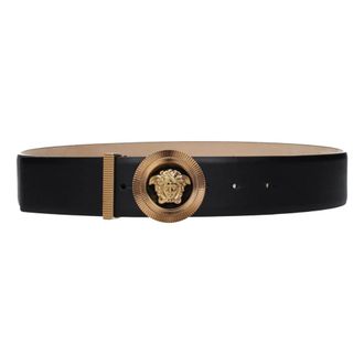 Versace Jeans Couture Accessoires, Dames, Zwart, 90 CM, Leer, Regular Riem