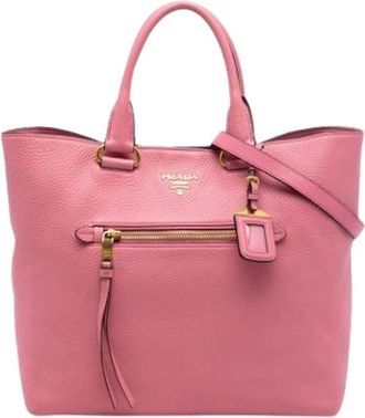 Prada Pre-owned Tote Bags, female, Pink, Size: ONE SIZE Pre-owned Vintage Satchel