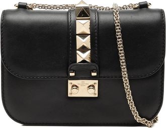 Valentino Pre-owned Valentino Small Leather Rockstud Glam Lock Crossbody Ladies XIEJV33LEHGXHS5L
