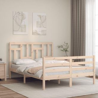 vidaXL Estructura De Cama De Matrimonio Con Cabecero Madera Maciza Vidaxl
