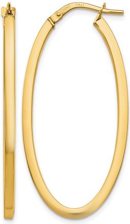 Diamond2Deal 10K Yellow Gold Oval Shape Hinged Hoop Earrings