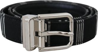 Dolce & Gabbana Stripe Patroon Stoffen Riem - Dames - Riemen - Zwart - ONE Size - Katoen - Accessoires
