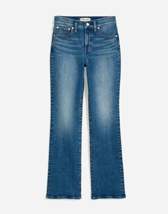 Madewell Womens Madewell Kick Out Crop Jeans Blue Denim Mid Rise Flare Leg GBO909