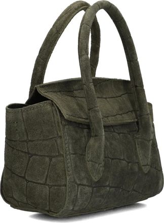 Notre-V Florence Toscana Croco - Dames - Tassen - Groen - Maat: ONE Size Su&egrave;de