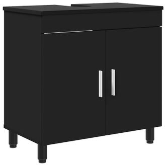 vidaXL Unidad De Tocador De Ba&ntilde;o Negro 60 X 35 X 60 Cm Vidaxl