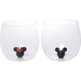 JoyJolt x Disney Mickey & Minnie 3D Icon Set of 2 Glass Tumblers at Nordstrom Rack