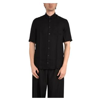 Patrizia Pepe Patrizia Pepe, Short Sleeve Shirts, male, Black, Size: 2XL Viscose Twill Shirt