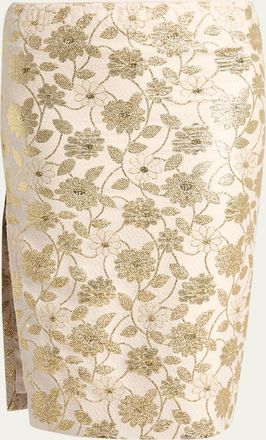 Saint Laurent Brocade Midi Skirt
