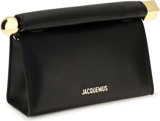 Jacquemus Womens Le Sac Rond Carre Black Clutches Bag