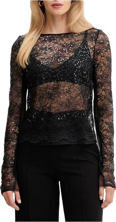Patrizia Pepe Minimalistische Top met Lange Mouwen - Dames - Blouses - Zwart - S - Overhemden