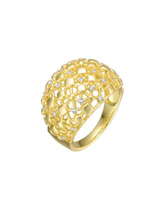 Rachel Glauber 14K Plated Cz Big Ring