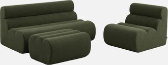 Sweeek Sof&aacute; Envasado Al Vac&iacute;o Modular De Borreguito Con Reposapi&eacute;s, 3 Plazas