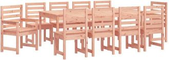 vidaXL 11 Piece Garden Dining Set Solid Wood Douglas vidaXL