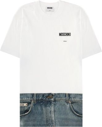 Moschino White Logo Crew Neck T-Shirt