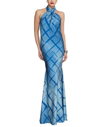 Halston Heritage Corinne Printed Satin Gown