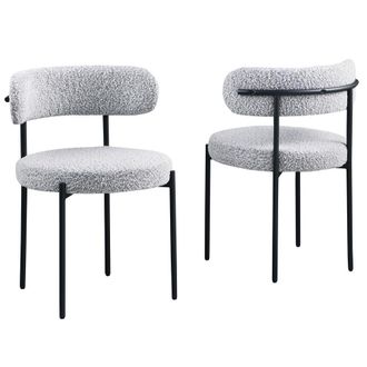 Best Master Furniture Drexel Boucle Fabric Gray Dining Chairs (Set of 2)