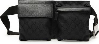Gucci Black Canvas Leather Fanny Pack (Pre-Owned)