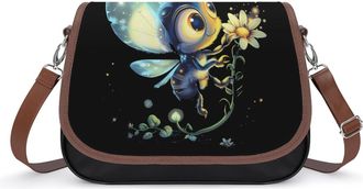 Generic Funny Firefly Bugs Insects Crossbody Bags for Women Shoulder Messenger Bag Purse Handbags